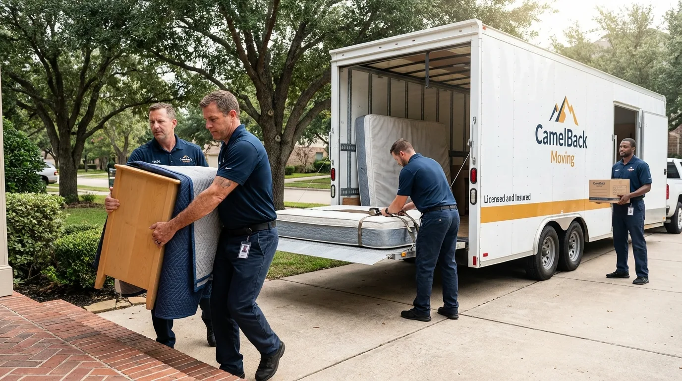 Crew loading residential truck for cross-state move from Cumberland, MD