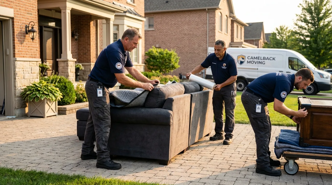 Large estate moving crew wrapping furniture in Cumberland, MD