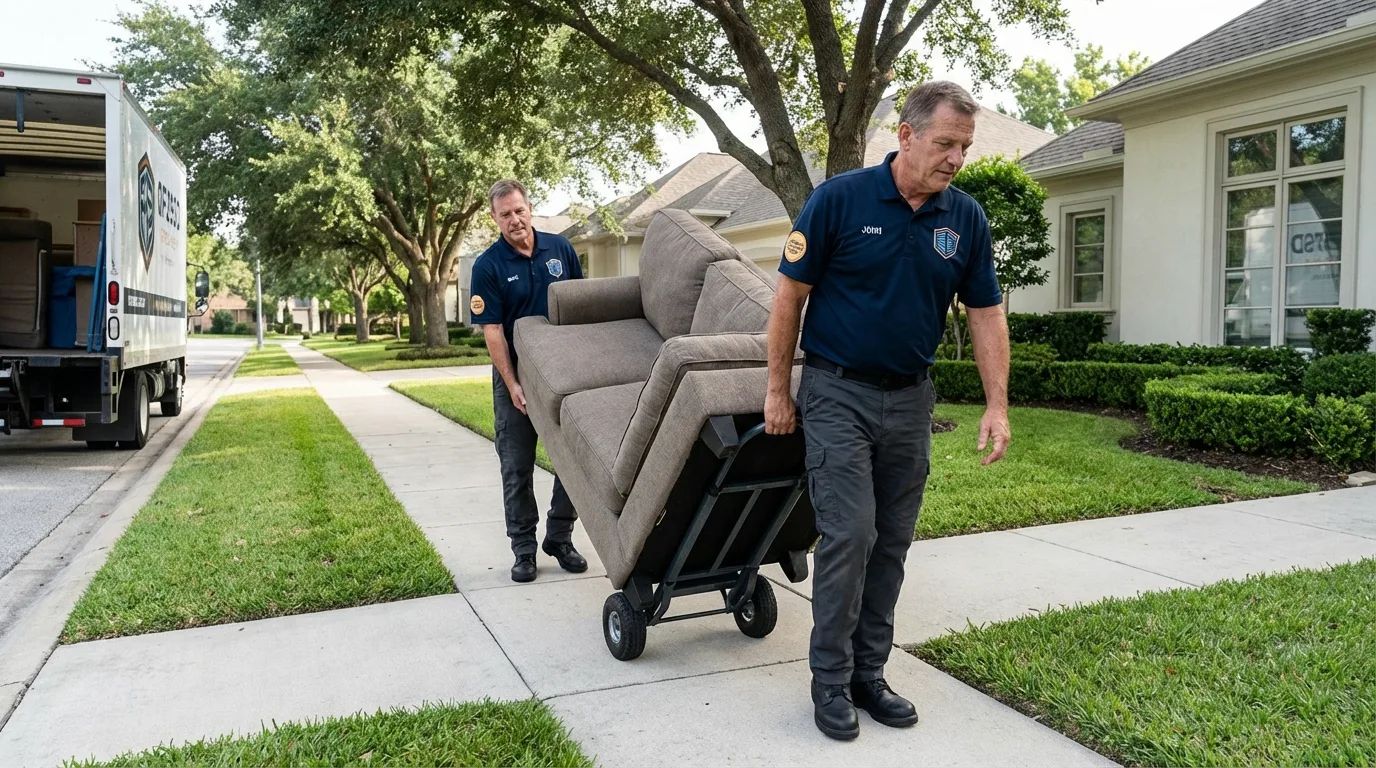 Local residential moving crew loading furniture in Cumberland, MD