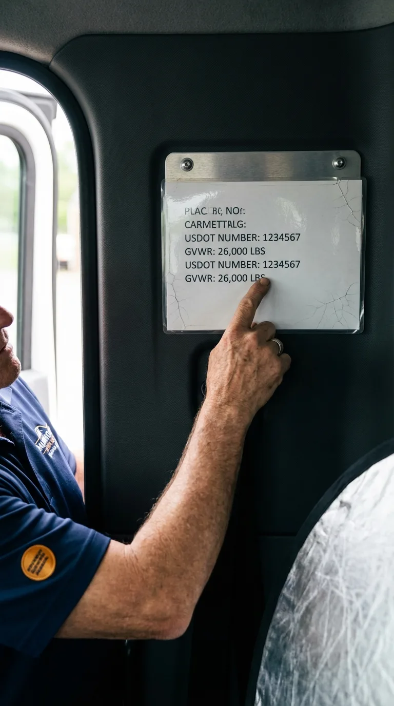 USDOT licensing placard verification in Cumberland